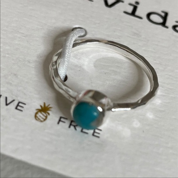 Pura Vida Ring 925 Silver Turquoise Boho Ring Size 7 - Picture 5 of 15